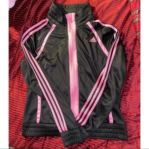 ADIDAS ZIP UP PINK AND BLACK WOMEN’S JACKET!!
